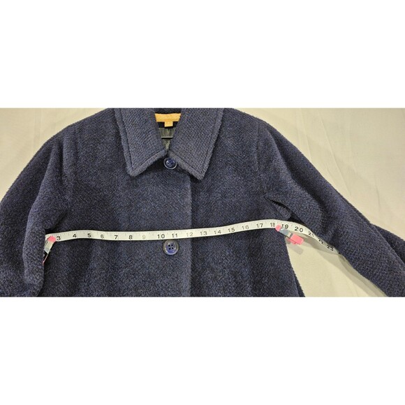 Vtg Katherine Kelly Womens Alpaca Wool Coat Peru Designer Quiet Luxury Blue Sz 8 - Picture 9 of 11